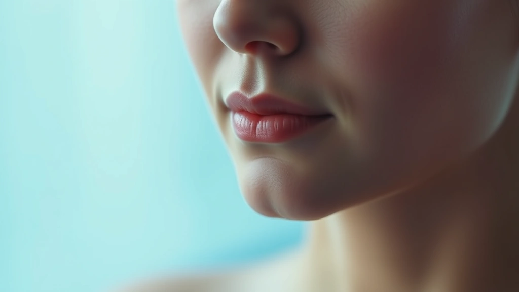 Close-up of peaceful facial expression during meditation with calm blue tones
