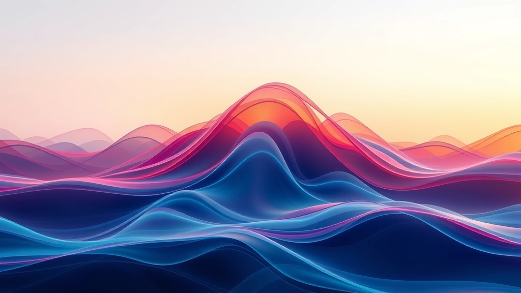 Abstract representation of brain waves transitioning from active beta waves to calm alpha theta waves, peaceful color palette with flowing energy