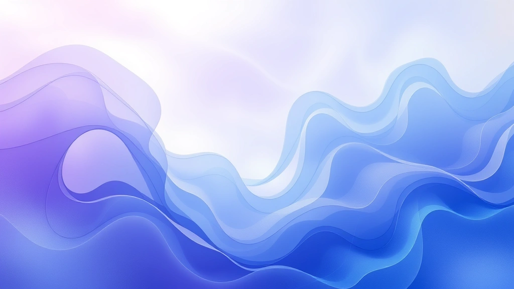 Abstract flowing energy patterns representing mindfulness awareness, soft blues and purples blending, ethereal peaceful atmosphere