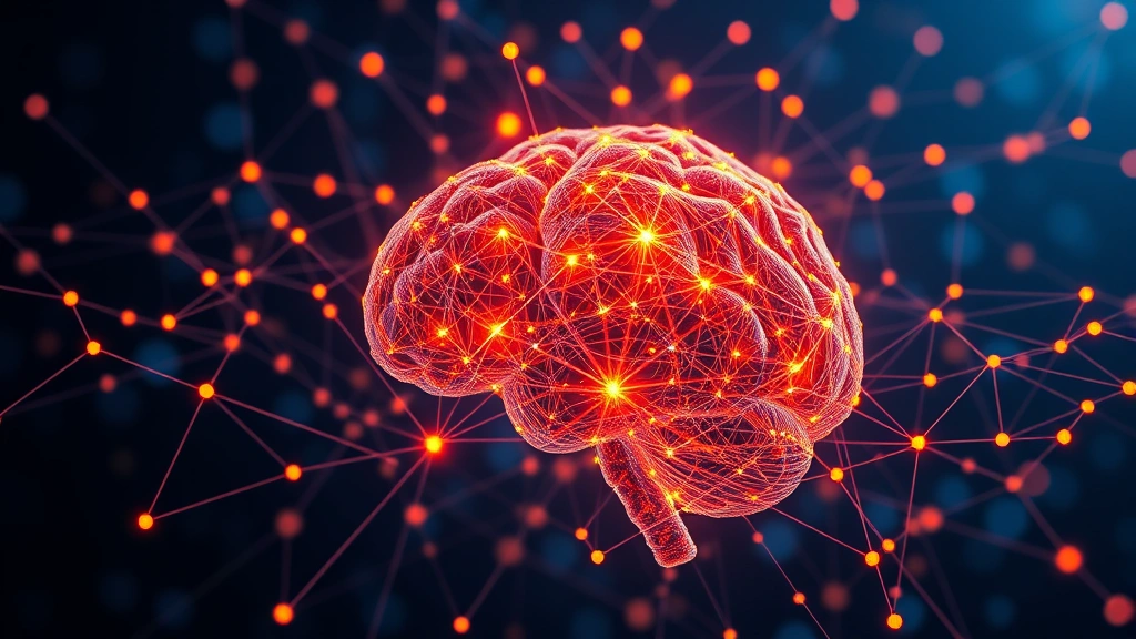 Abstract representation of attention networks with interconnected nodes showing increased brain connectivity patterns