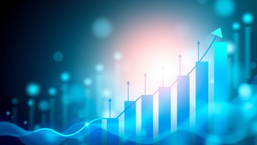 Abstract visualization of ascending data points and growth curves in blue and green tones, representing educational improvement and academic progress over time