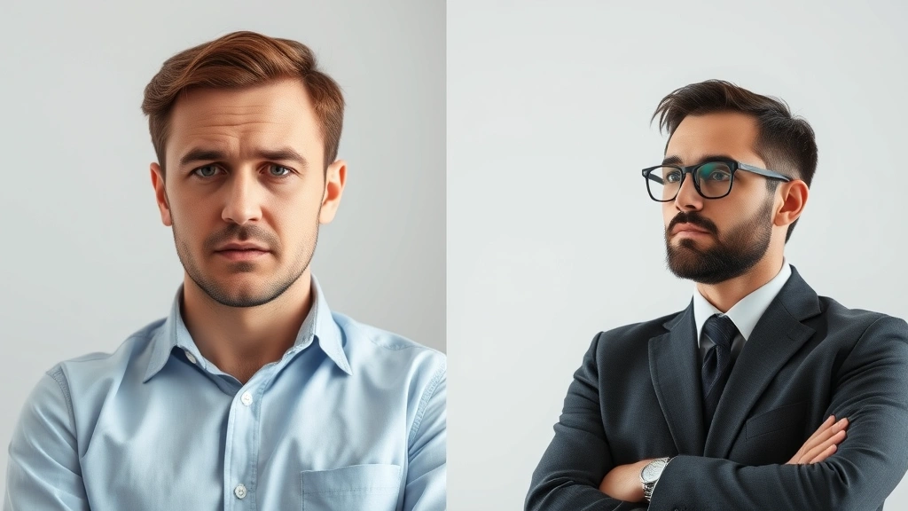 Split-screen composition: left side shows person looking tired and distracted, right side shows same person alert and concentrated. Clean, professional aesthetic without any text.