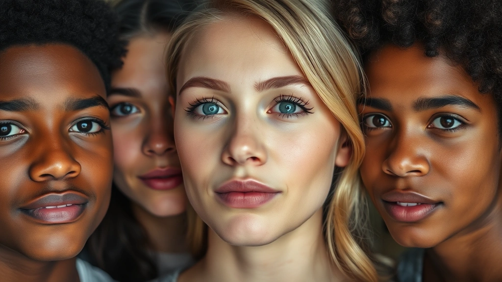Close-up of diverse young people's faces showing different emotions—contemplation, relief, determination—soft natural lighting, no identifying marks