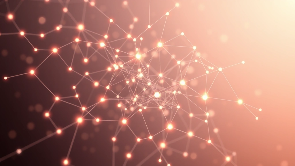 Abstract visualization of interconnected glowing nodes forming a network pattern against soft gradient background, representing neural pathways and mental connections, ethereal and calming aesthetic