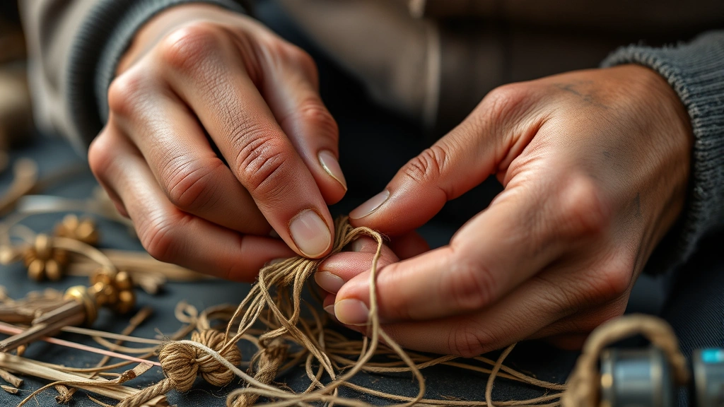Close-up of hands working on a detailed craft or skill, showing concentration and deliberate practice, representing the development of ability and competence