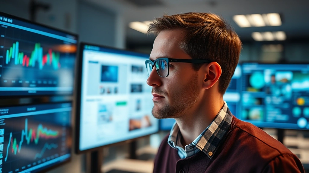 Person looking at multiple screens and documents at different distances with clear, sharp vision, demonstrating seamless focus transition, photorealistic photograph