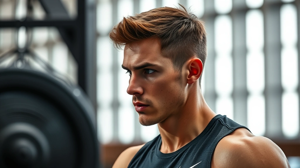 Athlete or professional in moment of concentration during training or work, showing mental focus and determination without any visible text or numbers