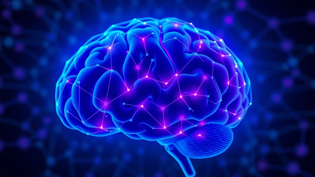 Brain visualization showing interconnected neural pathways lighting up in blue and purple, abstract representation of neuroplasticity and cognitive enhancement, clean scientific aesthetic without text