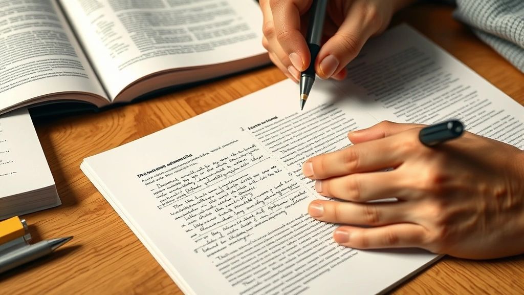 Close-up of hands writing detailed notes on blank paper while biology textbook is open nearby, warm desk lighting, demonstrating active learning and annotation, no visible text on paper
