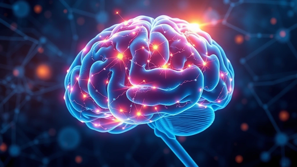 Brain visualization showing neural connections lighting up, warm golden light illustrating activated brain regions, abstract neuroscience concept, photorealistic scientific illustration style