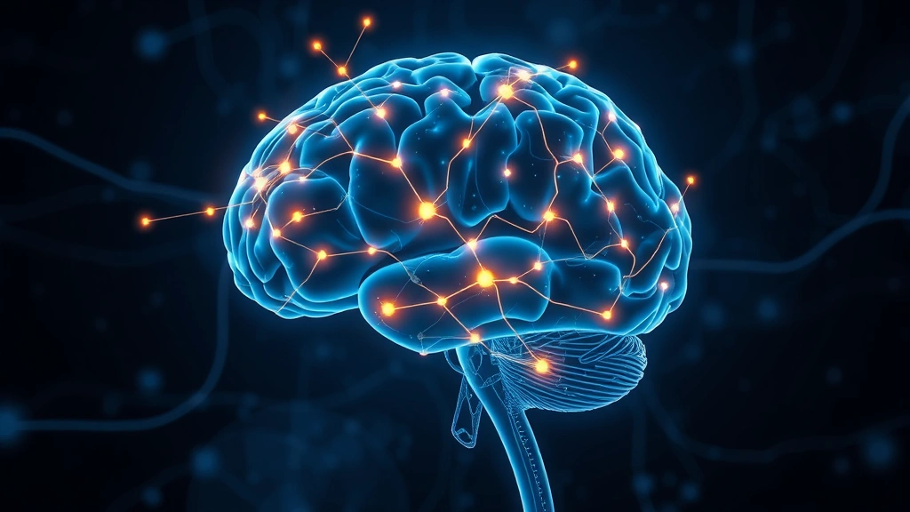 Brain illustration showing neural connections lighting up during focused attention, glowing pathways of neurological activation, scientific visualization of concentration pathways, no text or labels visible