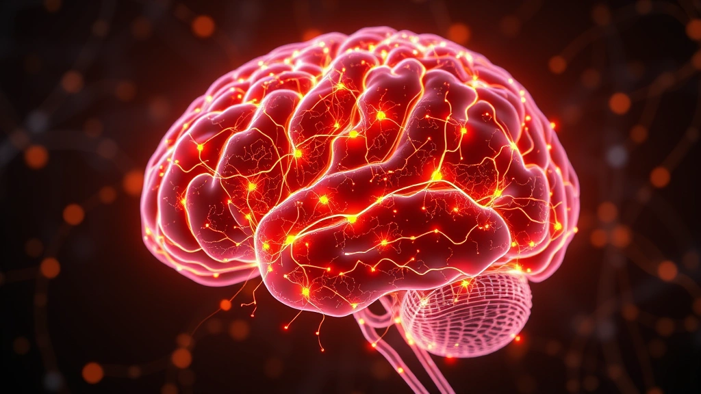 Human brain visualization showing glowing neural pathways and synaptic connections lighting up, representing neuroplasticity and cognitive enhancement, deep focus on prefrontal cortex regions, professional medical illustration style photorealistic