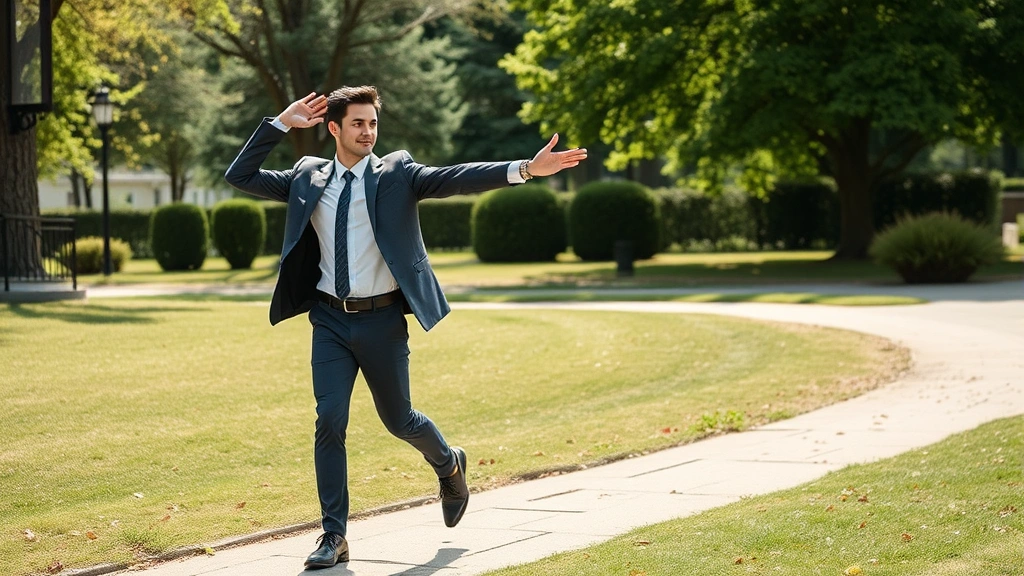 Professional taking deliberate break during work session, stretching or walking outdoors, energized posture, natural environment visible, demonstrating attention restoration and threshold management, photorealistic productivity-focused imagery